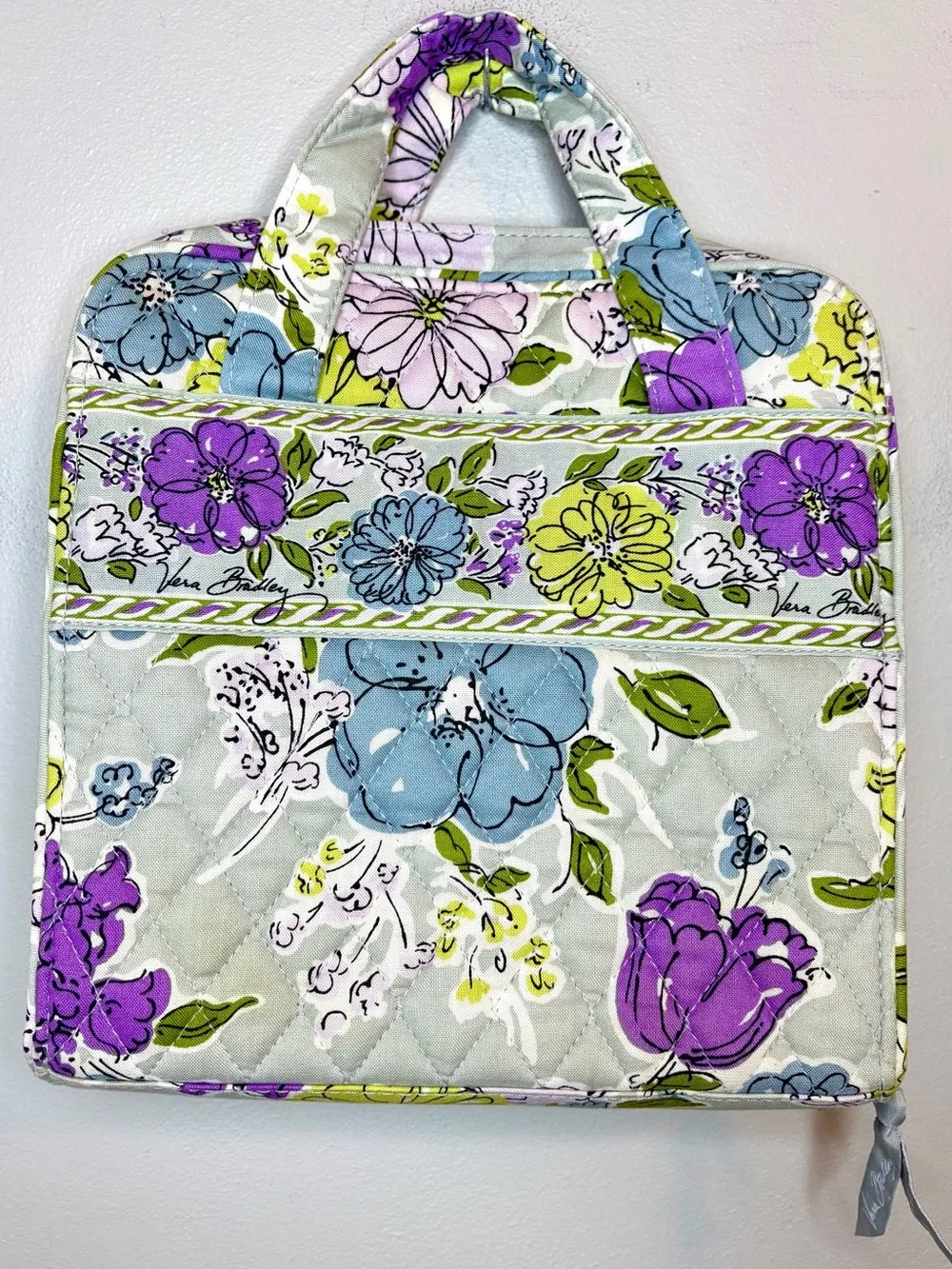 Vera Bradley Watercolor Tech Organizer Floral Quilted Travel Electronics Case